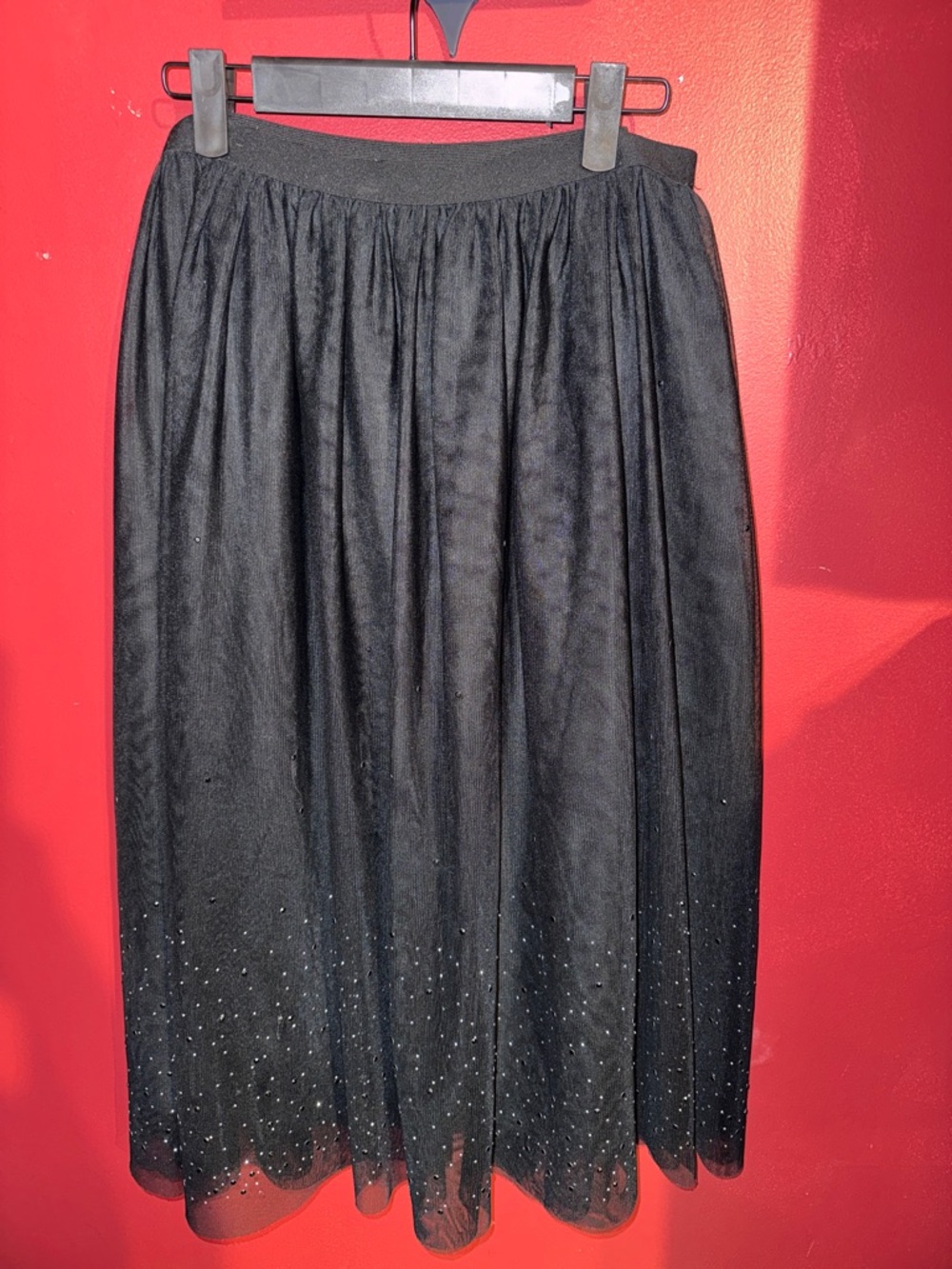 a new day Black Midi Tulle Skirt with Sparkle Hem